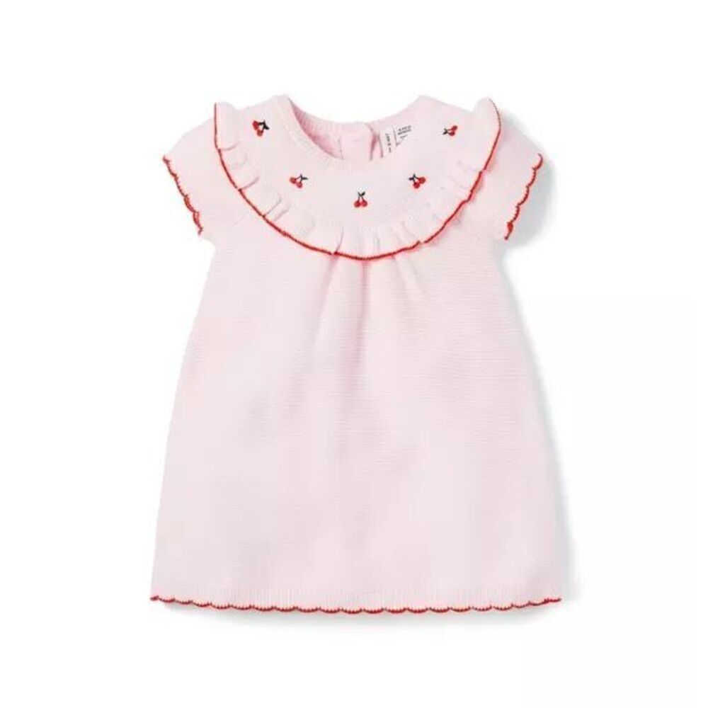 Janie and Jack Pink Dress with Red Accents